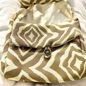 Stylish Tan and Cream Women's hand Bag